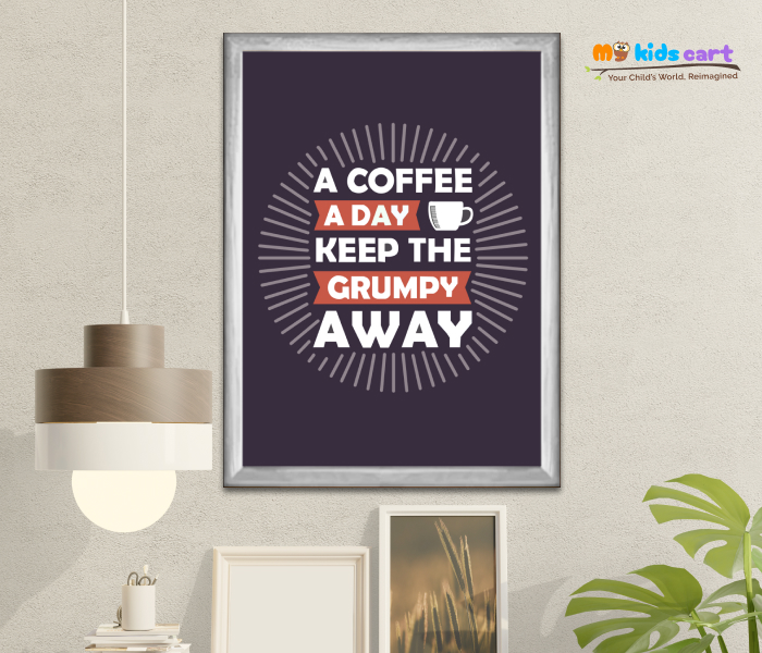 Coffee & Confidence Motivational Wall Art for Your Daily Boost White (Framed)