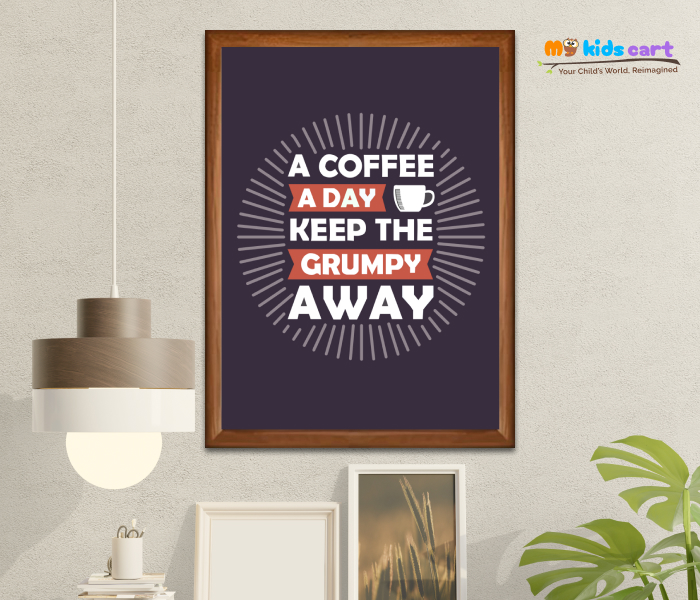 Coffee & Confidence Motivational Wall Art for Your Daily Boost Wooden (Framed)