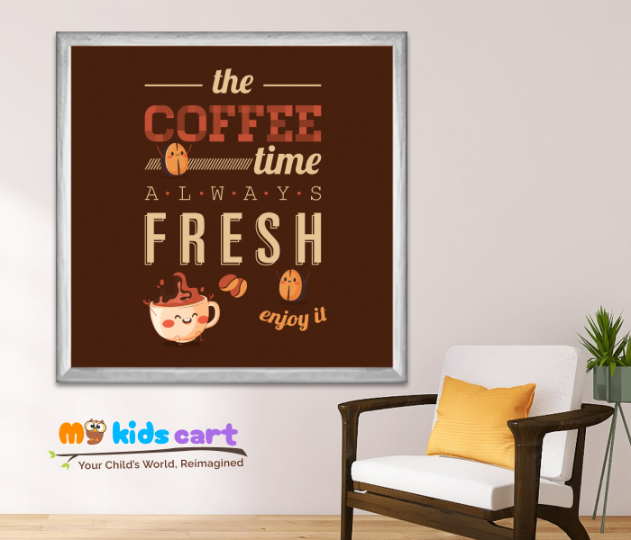 The Fresh Brew Coffee-Inspired Wall Art for Coffee Lovers White (Framed)