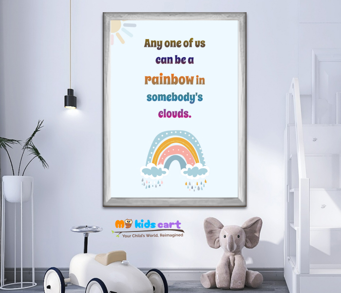 A Beautiful Rainbow of Inspiration Motivational Quotes for Your Wall Art White (Framed)