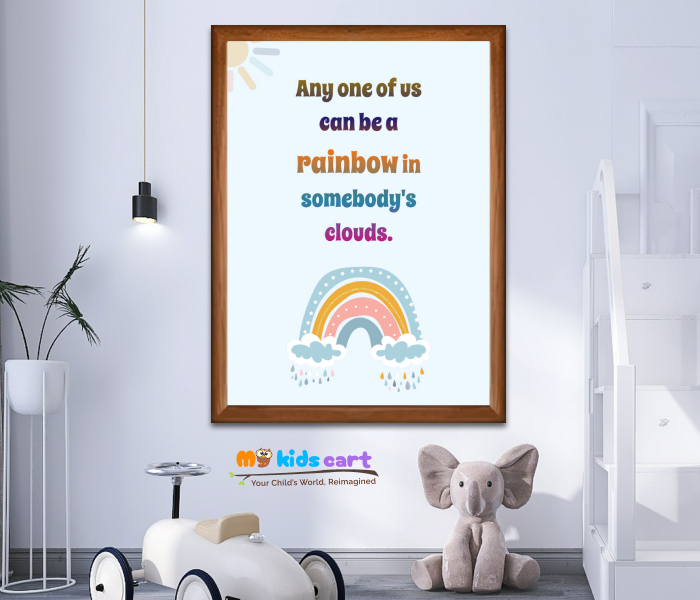 A Beautiful Rainbow of Inspiration Motivational Quotes for Your Wall Art Wooden (Framed)
