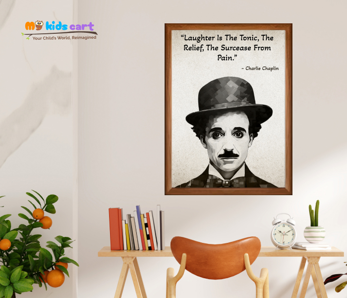 Charlie Chaplin Timeless Wisdom Motivational Quote Wall Art Wooden (Framed)