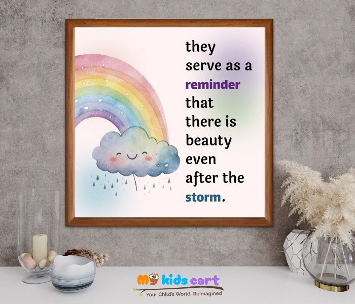 Chasing Rainbows Inspirational Quotes for Hope and Positivity Wall Art Wooden (Framed)