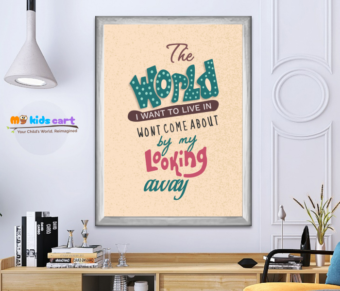 Creating the World We Want Motivational Wall Art White (Framed)