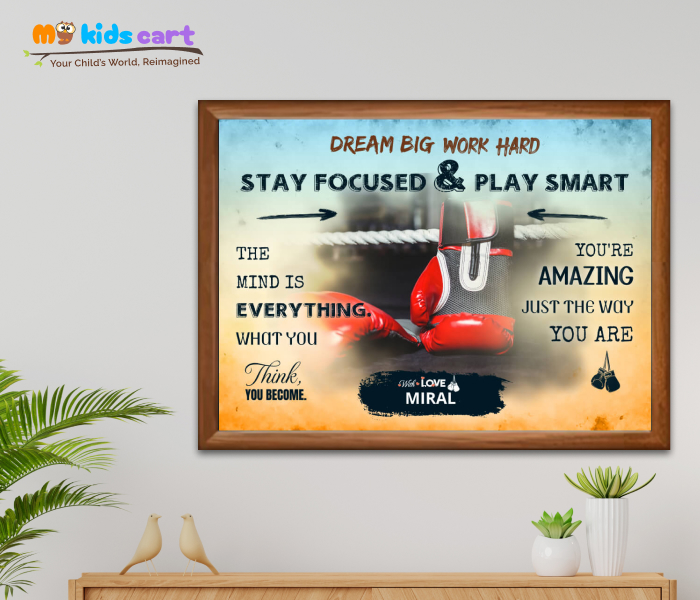 Customized Boxing Colorful Background Poster Personalized Motivational Wall Art Wooden (Framed)