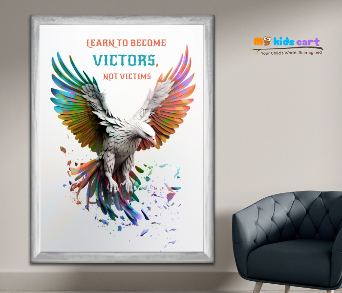 Eagle Positive Quote Motivational Wall Art White (Framed)