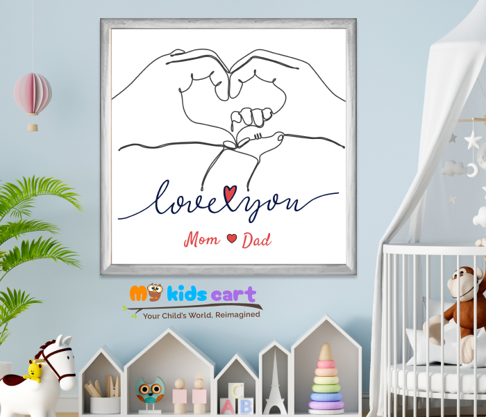 Endless Love for Mom and Dad Motivational Wall Art White (Framed)