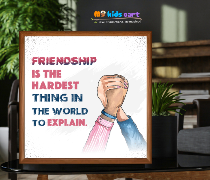 Friends Are the Heart Motivational Quotes for Your Wall Art Wooden (Framed)