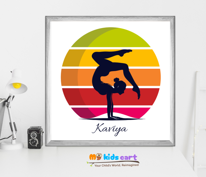 Gymnastics Handstand Personalized Motivational Wall Art White (Framed)