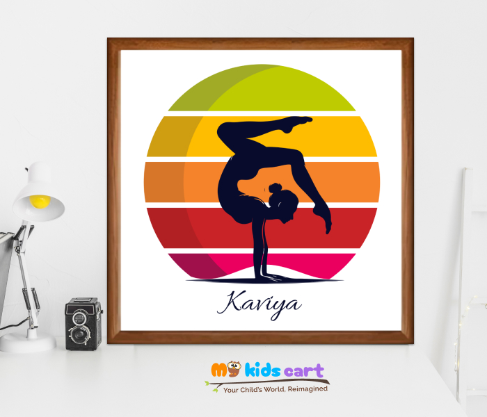 Gymnastics Handstand Personalized Motivational Wall Art Wooden (Framed)