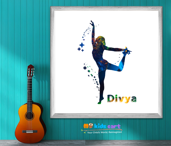 Gymnastics Player Girl Poster Personalized Motivational Wall Art Wooden (Framed)