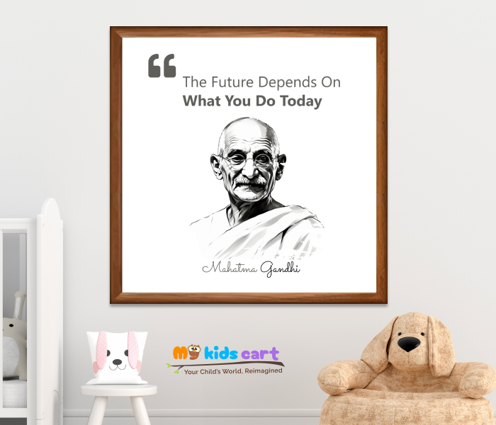 Live Your Values Mahatma Gandhi Motivational Quote Wall Art Wooden (Framed)