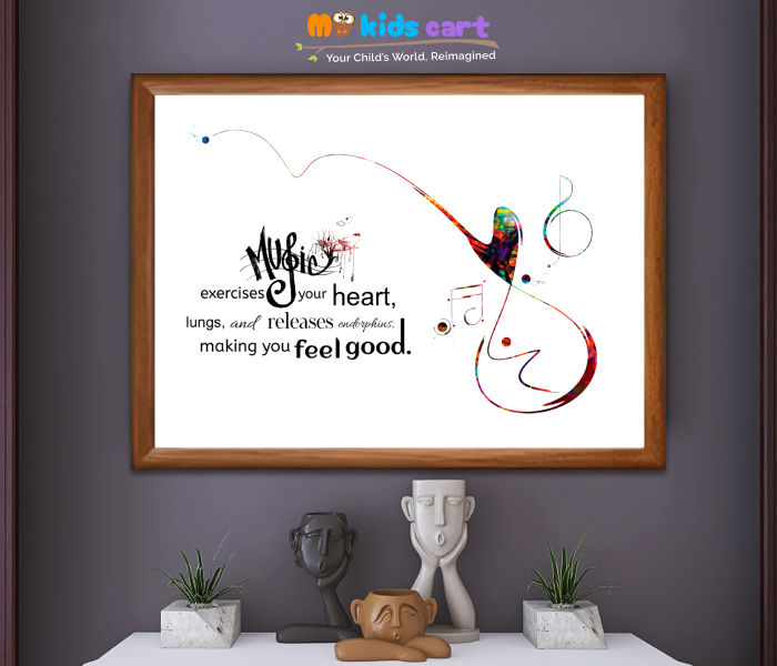 Music in the soul can be heard by the universe White Background Wall Art Wooden (Framed)