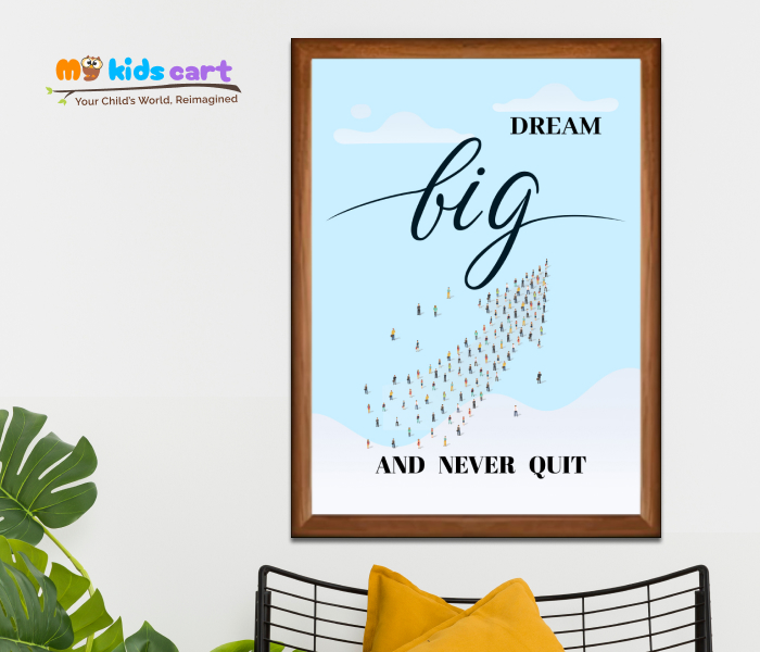 Never Quit, Keep Pushing Forward Motivational Wall Art Wooden (Framed)