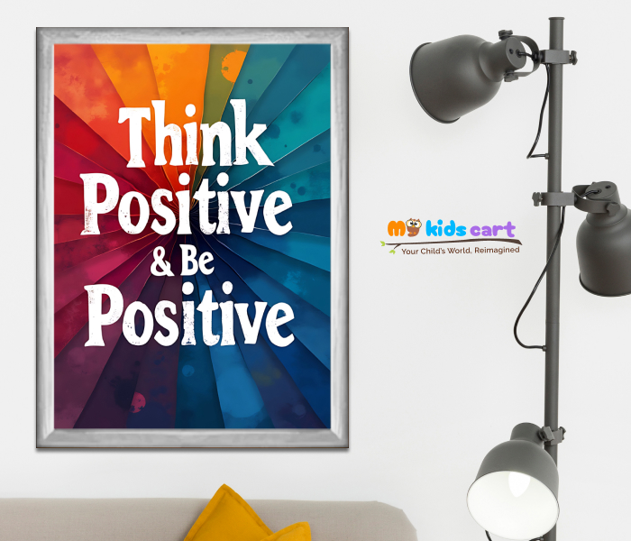 Positive Mind, Positive Vibes, Positive Life Motivational Wall Art White (Framed)