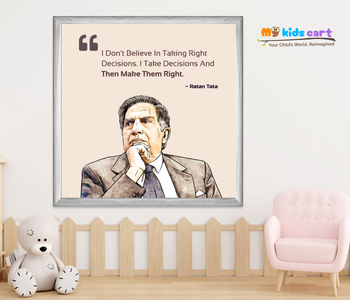 Visionary Leadership Ratan Tata Motivational Quote Wall Art White (Framed)