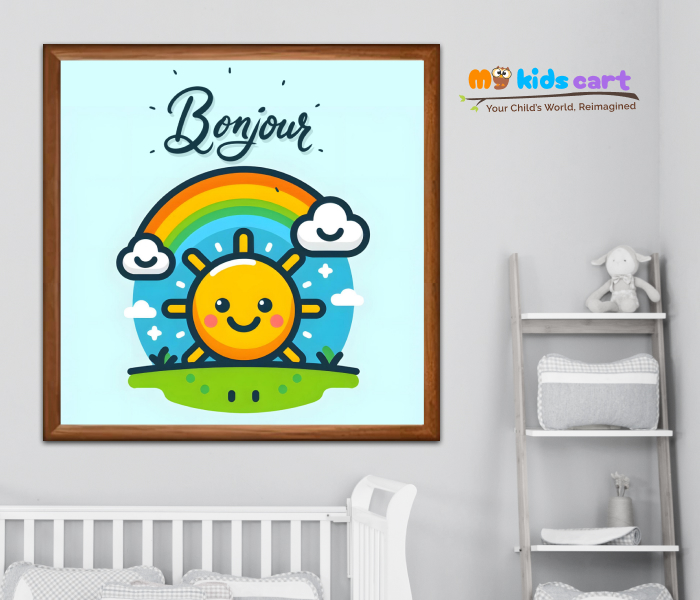 A Simple Bonjour Personalized Quote Wall Art Wooden (Framed)