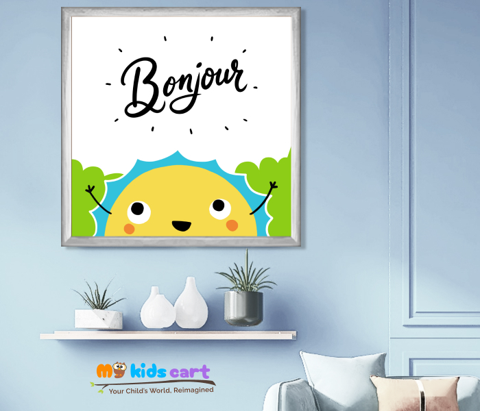 Bonjour Personalized Quote Wall Art White (Framed)