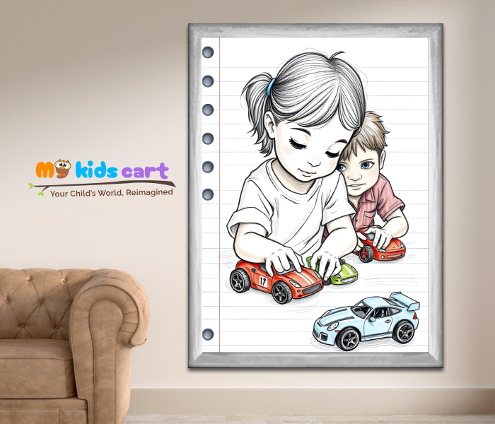 Childhood is Meant for Play Motivational Wall Art White (Framed)