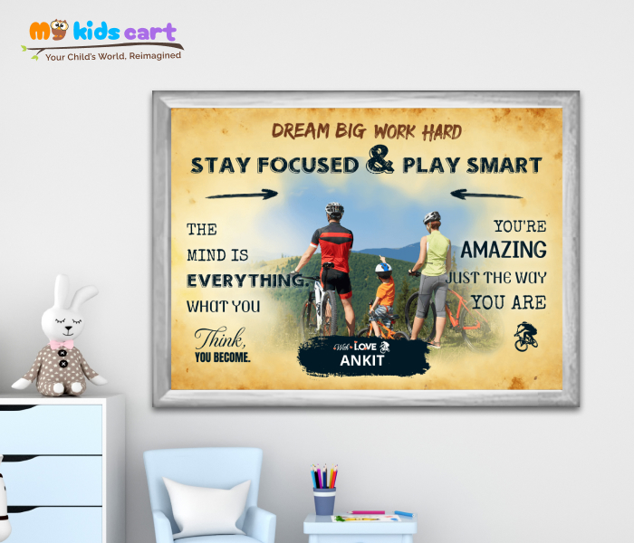 Customized Cycling Group Cream Background Poster Personalized Motivational Wall Art White (Framed)