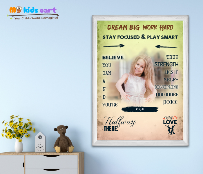 Customized Dancing Colourful Background Motivational Wall Art White (Framed)