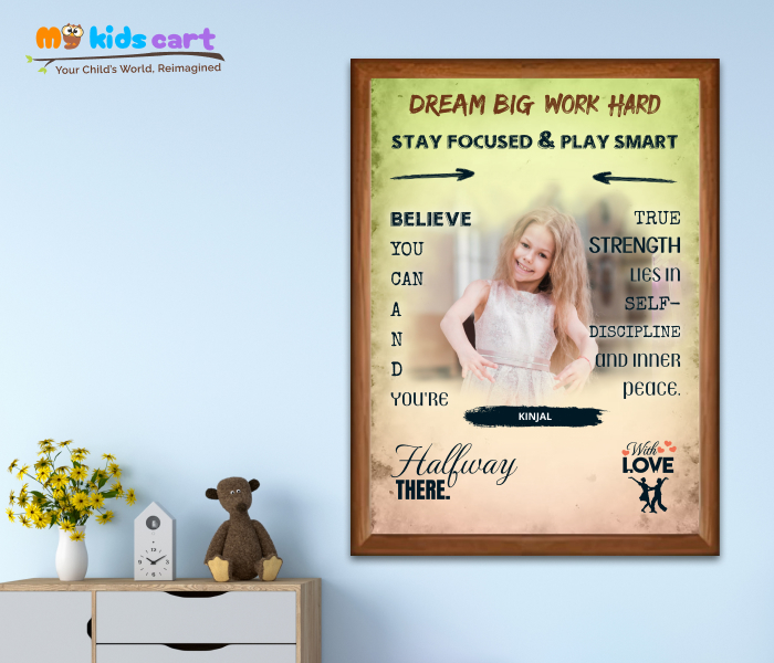 Customized Dancing Colourful Background Motivational Wall Art Wooden (Framed)