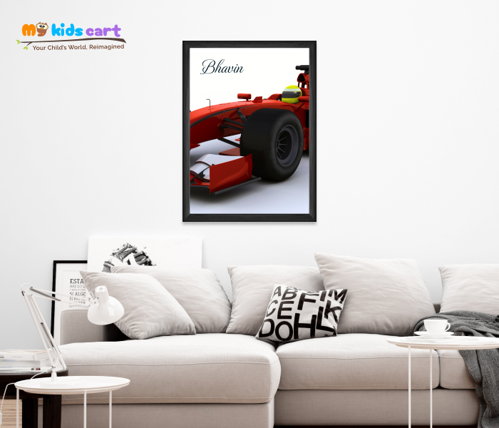 Customized F1 Formula 1 Car Personalized Motivational Wall Art 02 (Framed)