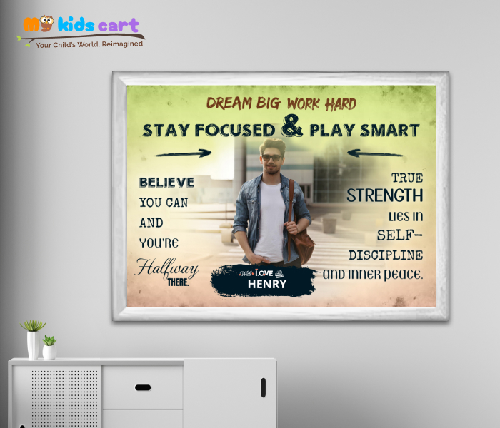 Customized Travel Colourful Background Personalized Motivational Quotes Wall Art White (Framed)