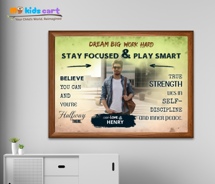 Customized Travel Colourful Background Personalized Motivational Quotes Wall Art Wooden (Framed)