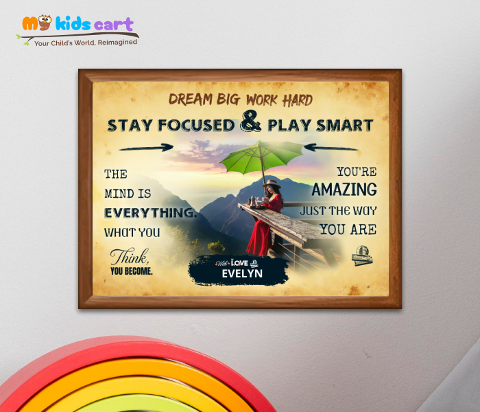 Customized Travel Girl Cream Background Personalized Motivational Quotes Wall Art Wooden (Framed)