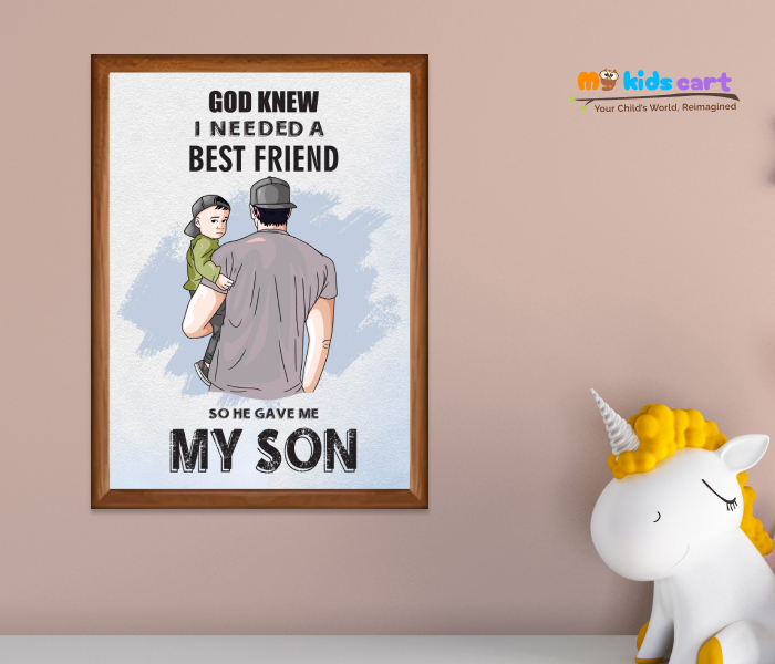 Dad, My Lifelong Hero Poster Wall Art Wooden (Framed)