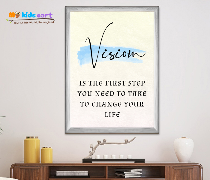 Daily Affirmations Positive Vibes Wall Art for Motivation and Strength White (Framed)