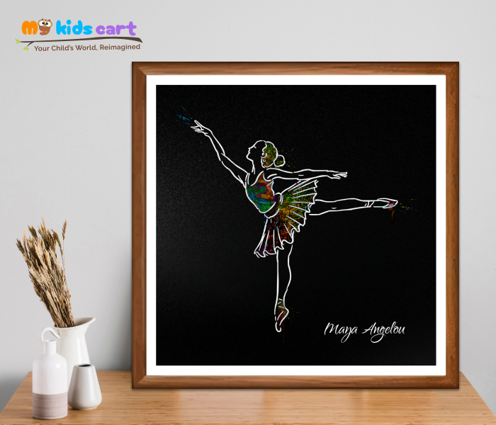 Dancing Ballerina Personalized Motivational Quotes Wall Art Wooden (Framed)
