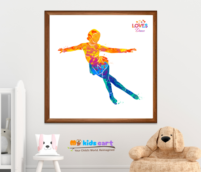 Dancing Colourful Girl Motivational Quotes Wall Art Wooden (Framed)