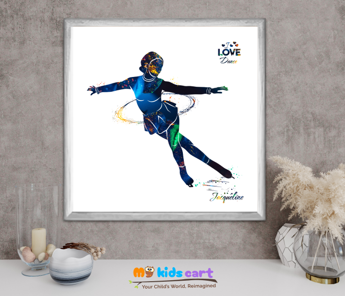 Dancing Girl Personalized Motivational Quotes Wall Art White (Framed)