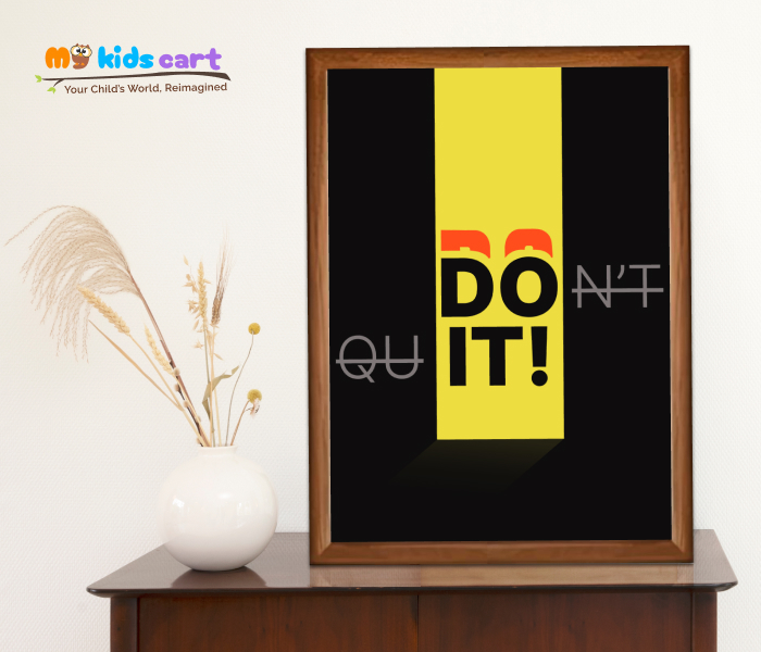 Do It, Never Give Up Personalized Motivational Quote Wall Art Wooden (Framed)
