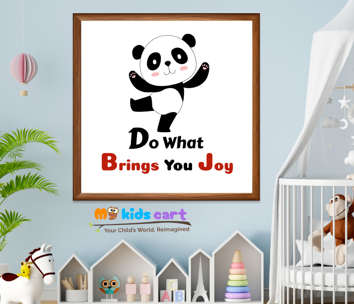 Do What Brings You Joy Dancing Panda Poster Wall Art Wooden (Framed)