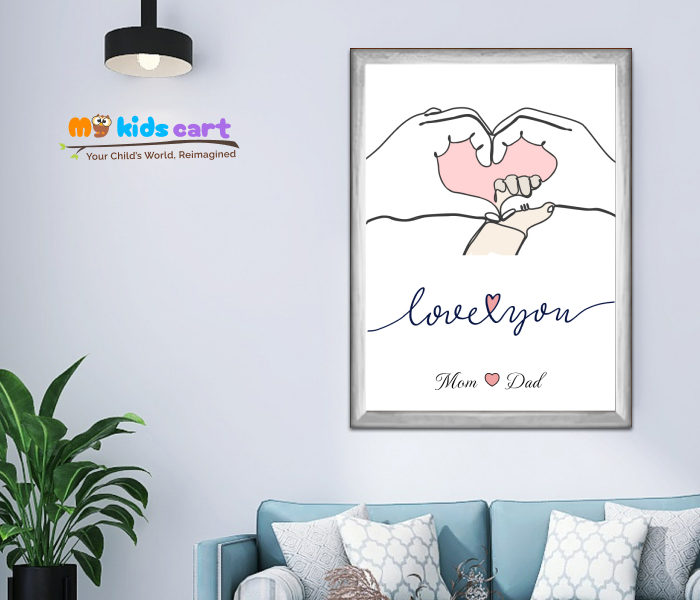 Endless Love for You, Mom and Dad Poster Wall Art White (Framed)