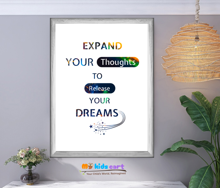 Expand Your Vision, Unlock Your Potential Motivational Quote Wall Art White (Framed)