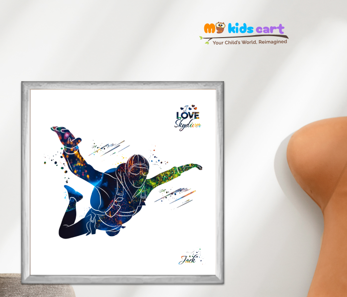 Falling Through the Clouds Personalized Quote Wall Art White (Framed)