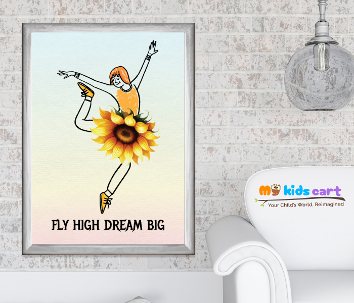 Fly Beyond, Dream Limitlessly Poster Wall Art White (Framed)