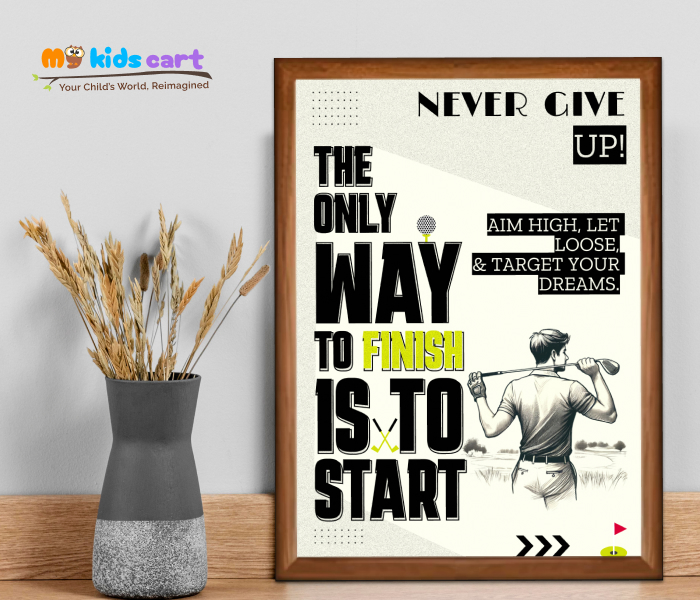 Golf Quote Portrait Personalized Motivational Wall Art Wooden (Framed)