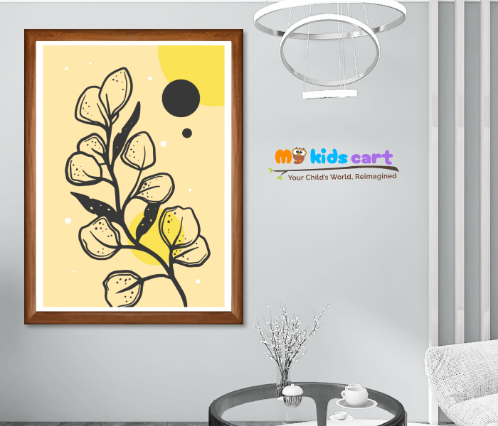 Green Flower Canvas Painting Poster Wall Art Wooden (Framed)