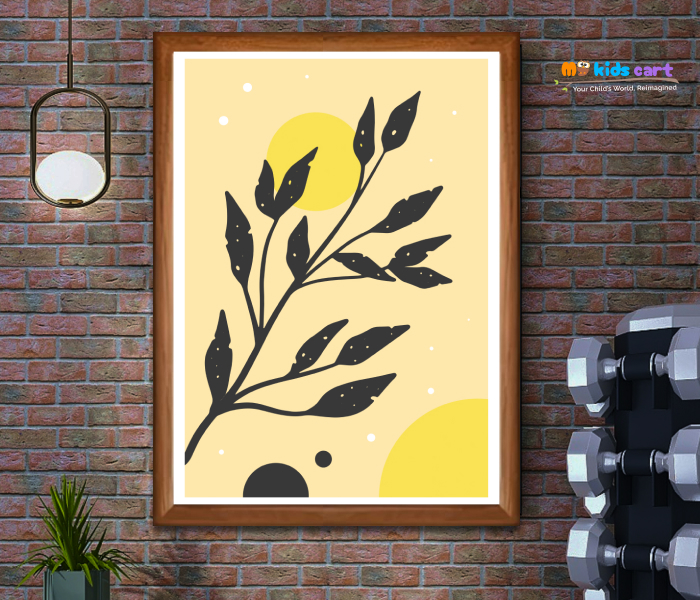 Green Leaves Motivational Poster Wall Art Wooden (Framed)