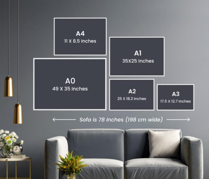 Horizontal frame size guide