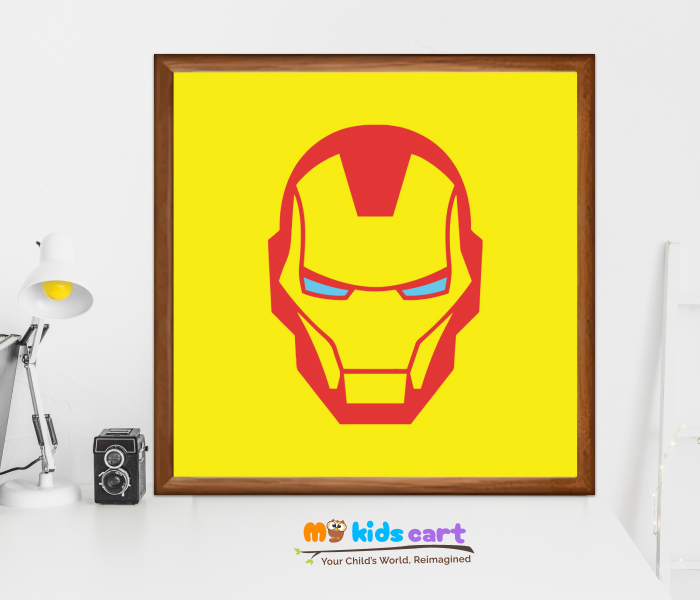 Ironman Face Poster Wall Art Wooden (Framed)