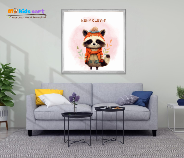 Keep Clever and Stay Curious Wall Art White (Framed)
