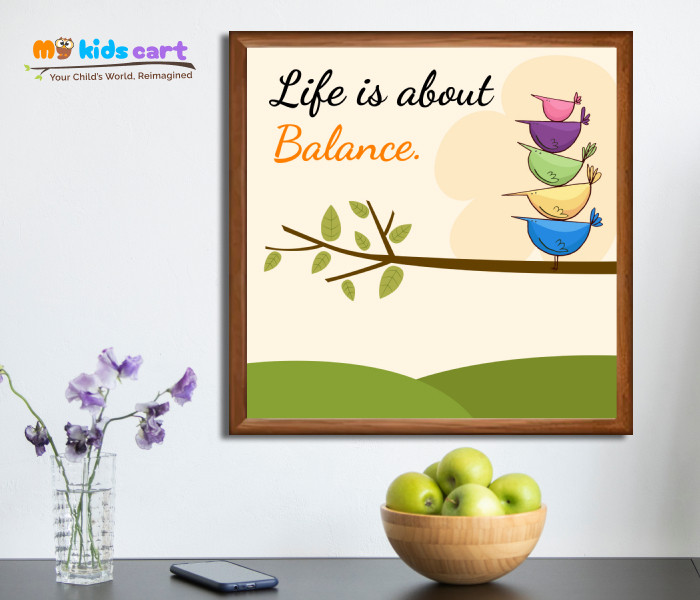 Life is About Balance, Not Perfection Motivational Wall Art Wooden (Framed)