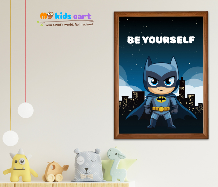 Little batman Poster Wall Art Wooden (Framed)