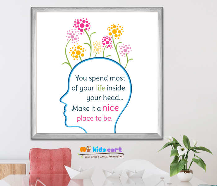 Master Your Mind, Master Your Life Motivational Wall Art White (Framed)